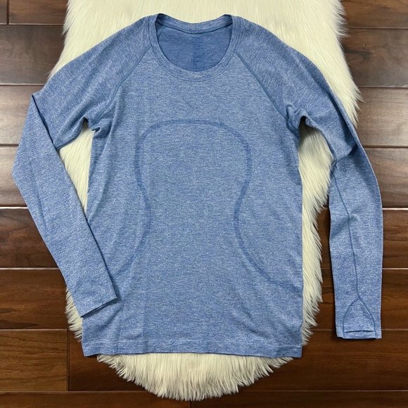 lululemon athletica Tops - Lululemon Size 10 Regatta Blue Shine Swiftly Tech Long Sleeve Top Rare